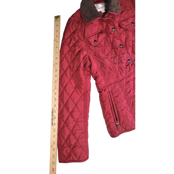 Weatherproof Quilted Red Jacket Coat Size Small S Zipper Pockets - Picture 5 of 5